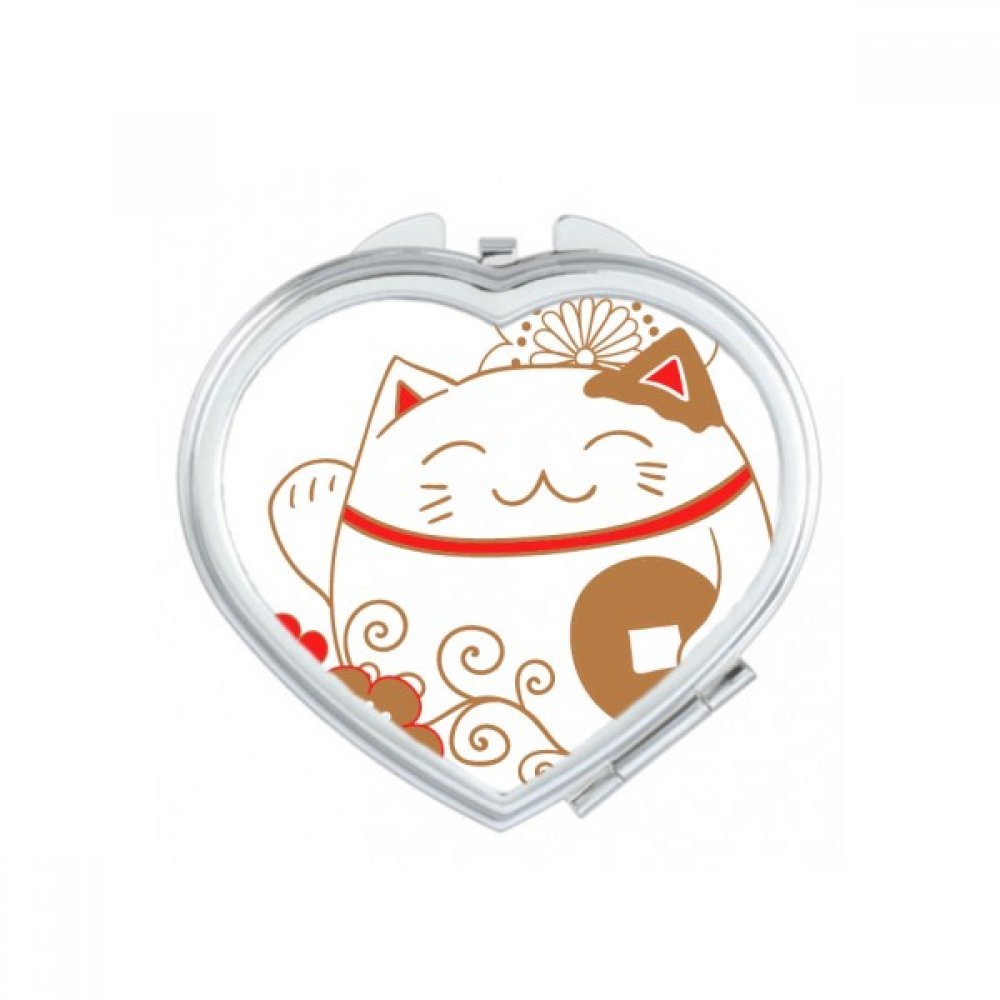 Miroir de poche mignon chat de la fortune idée cadeau original pour femme