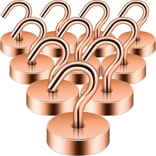 Image of Neosmuk Magnetic Hooks Steel Tube Design for Cruise,40lb+ Bronze,10 Pack | Cruise Ship Essentials,Heavy Duty Magnett Hooks for Cabins, Refrigerator, Grill, Hanging, and Travel Extra Strong Must-Haves