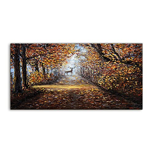 Tableau Acrylique 100x50cm Landscape of a Deer Forest Décoration Murale Salon