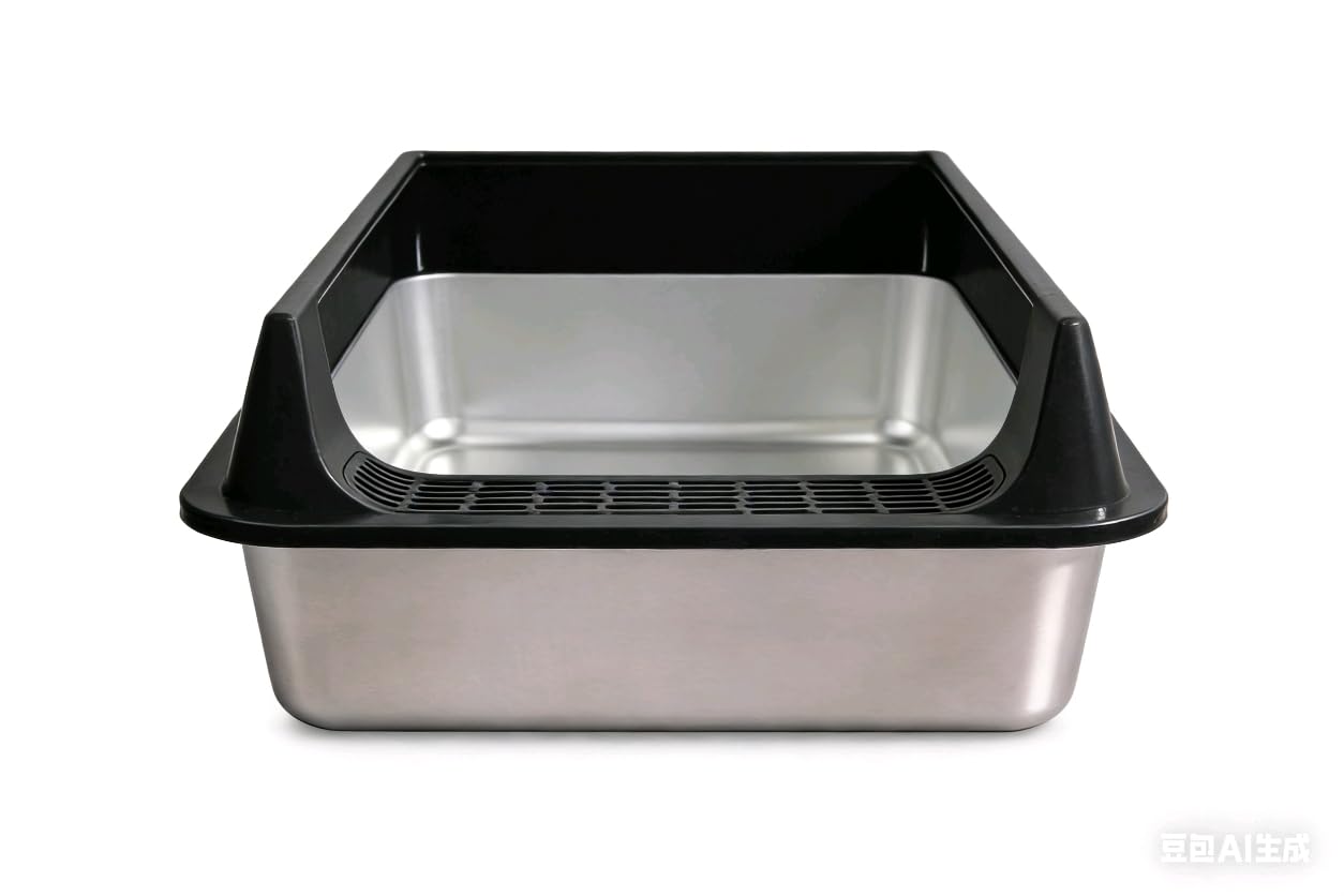 XL Stainless Steel Litter Box - High-Sided Metal Litter Box for Big Cats - Easy to Clean, Rust-Resistant, and Durable - Never Absorbs Odors - 23.6 x 15.8 x 7.5 in - image 3