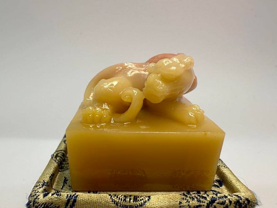 63寿山三彩芙蓉瑞獣上美品篆刻展印石印材3.5*3.5*3.25