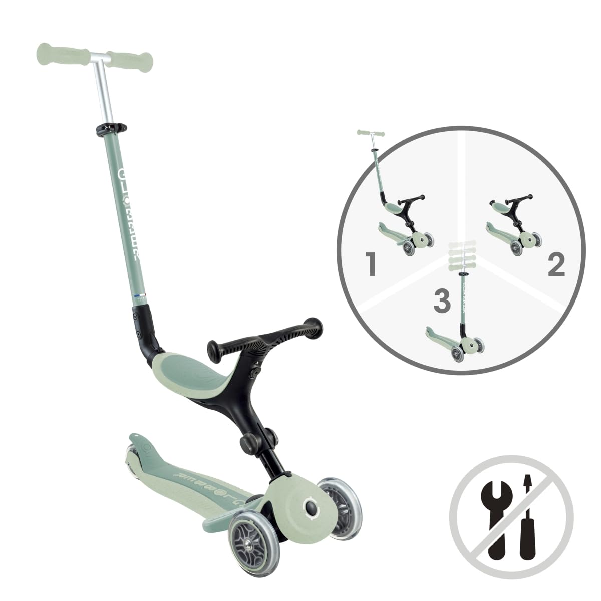 Globber Go•up Active Eco - Monopattino scalabile con Sedile Gioventù Unisex