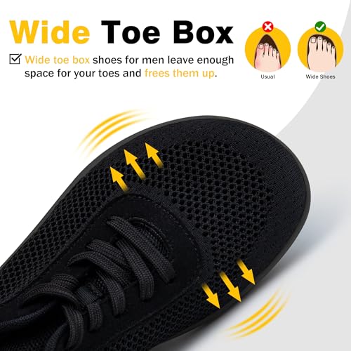 Wide Toe Box Shoes for Men, Barefoot Minimalist Shoes, Zero Drop Casual Breathable Soft Sneakers2