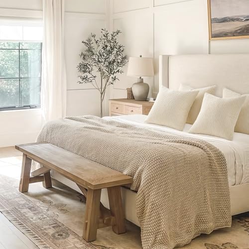 Image of Topfinel Decorative Beige Throw Pillow Covers Cushion Cases, Set of 4 Soft Velvet Modern Double-Sided Designs, Natural Home Decor, Pillow Inserts Not Included (22x22 inch)