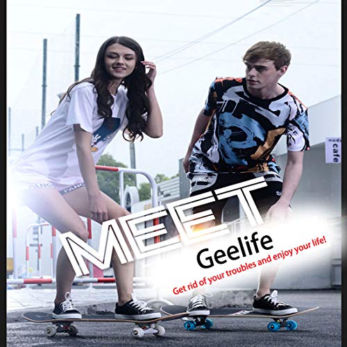Geelife Skateboard 7 Layers Decks 31"x8" Pro Complete Skate Board Maple Wood Longboards for Teens Adults Beginners Girls Boys Kids (Stardust) - Thumbnail 6