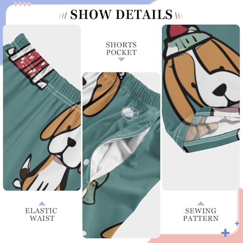 ZZXXB Cartoon Beagles Boys Long Pants Soft Trousers Elastic Waist Kids Lounge Bottoms with Pockets S-XL4