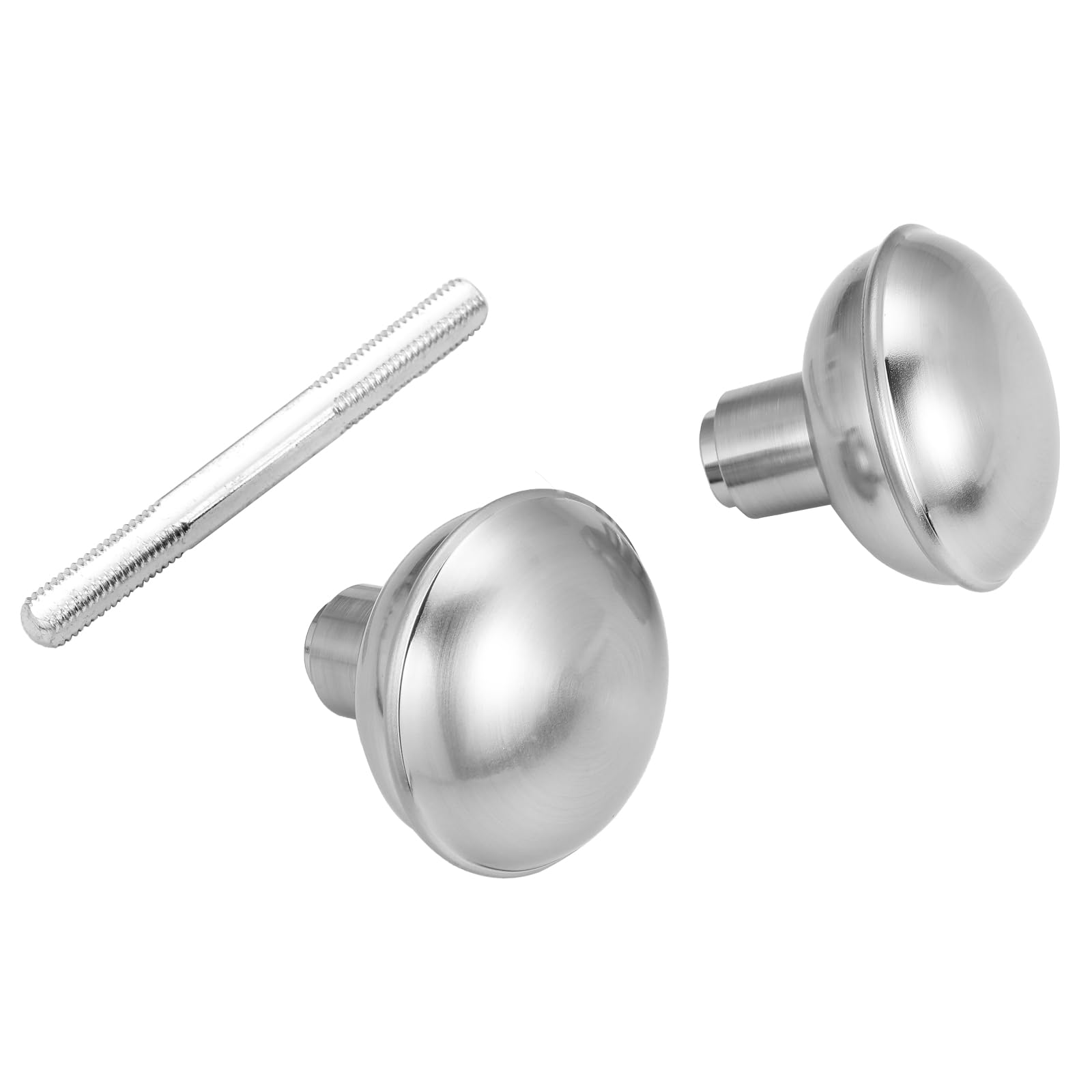 2 Pack Brushed Nickel Door Knob Set with Spindle, Old Style Door Knobs Replacement Set for Mortise Lock Interior Doors, Satin Nickel