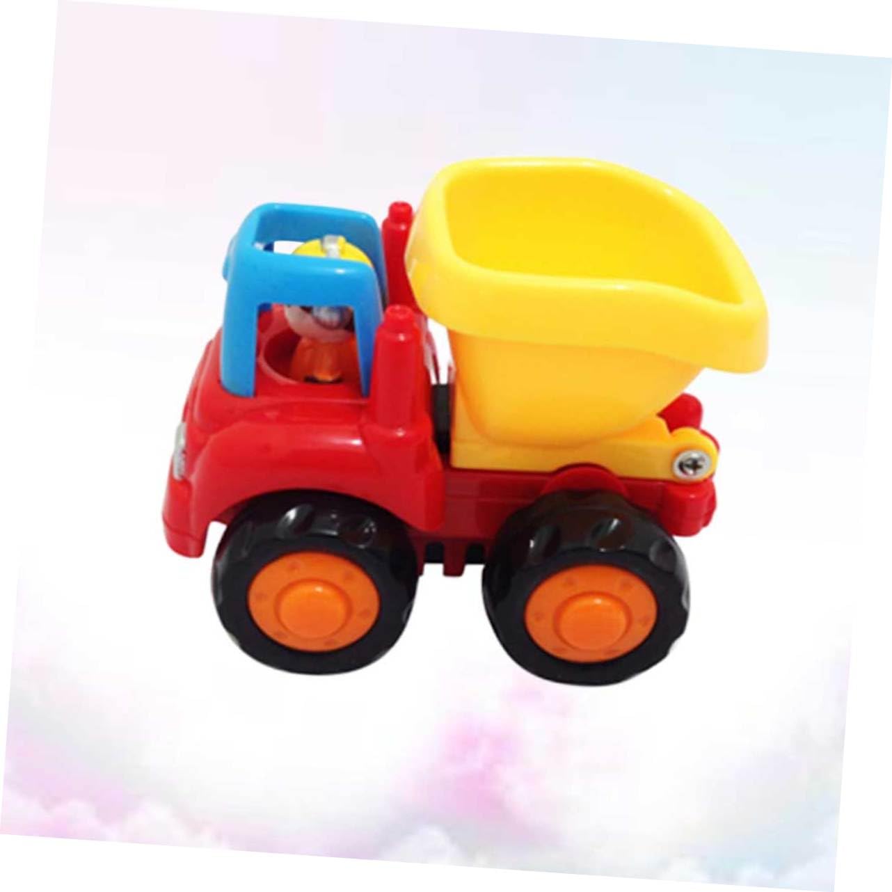Camion Giocattolo per Bambini Veicolo Ingegneristico Verde in Abs Meccanismo a Strappo senza Batterie, Giocattolo Educativo per Apprendimento Precoce e Divertimento Sicuro