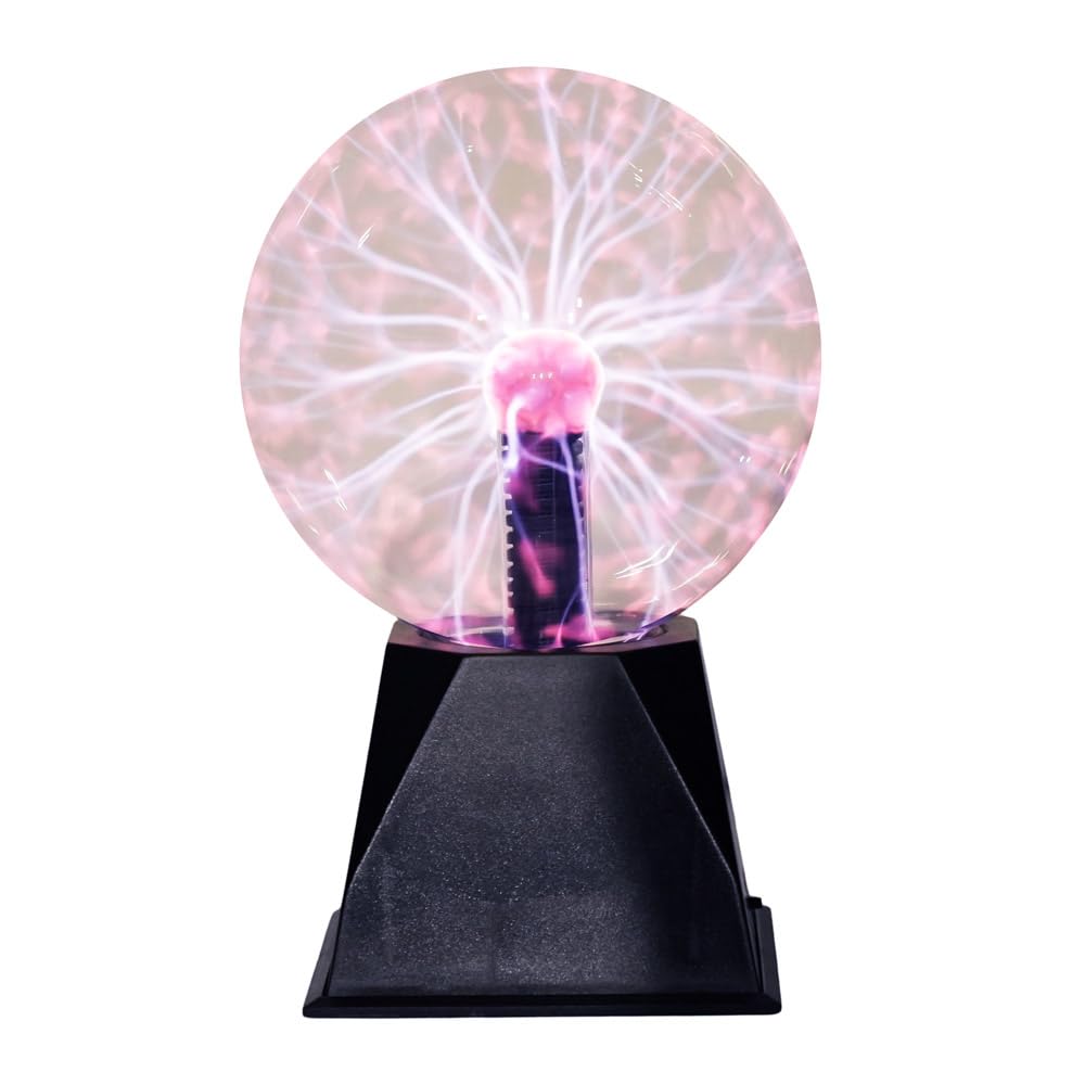 ValueLights | Plasma Ball 6 Inch Touch and Sound Reactive Science Ball Light Up Electric Globe Lamp Night Light | Novelty & Home Improvements Essential