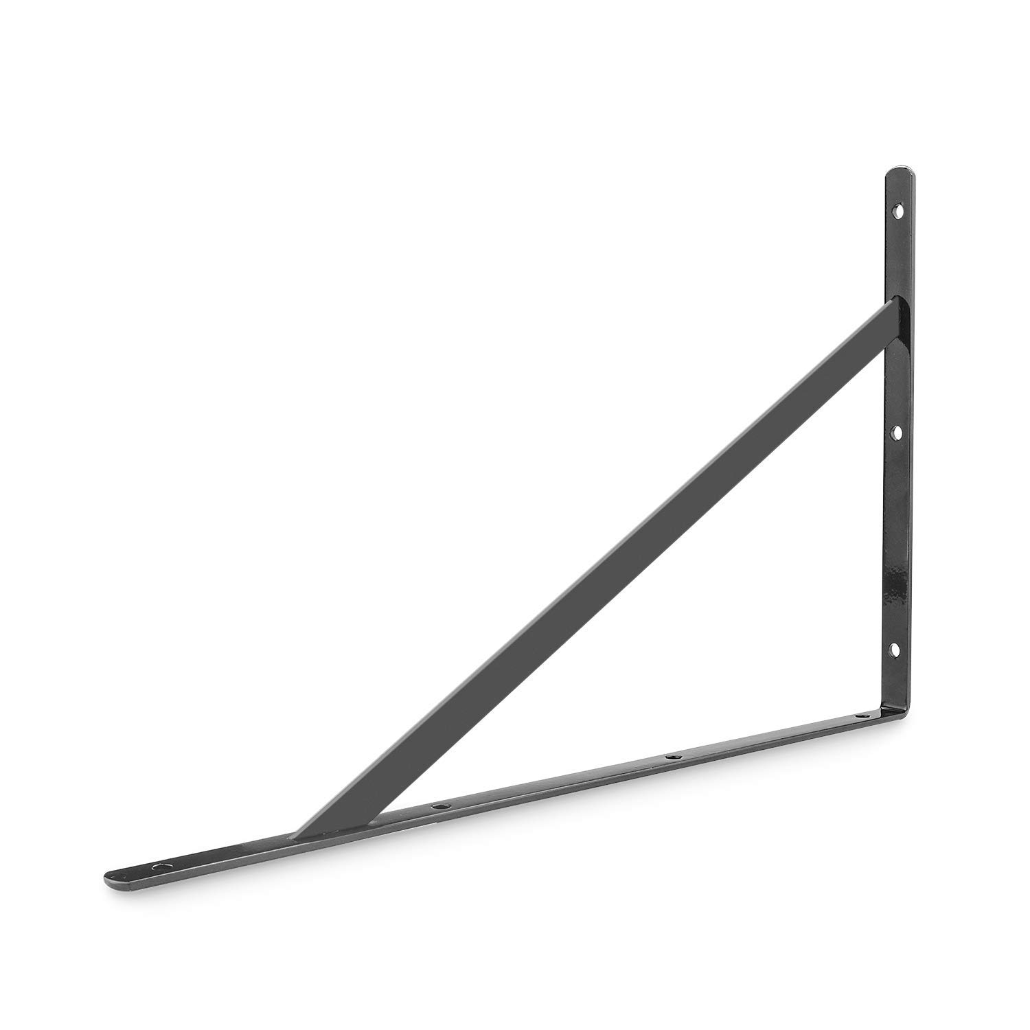 LISHINE 16 Inch Shelf Brackets Black, 6 Pack Heavy Duty Wall Brackets