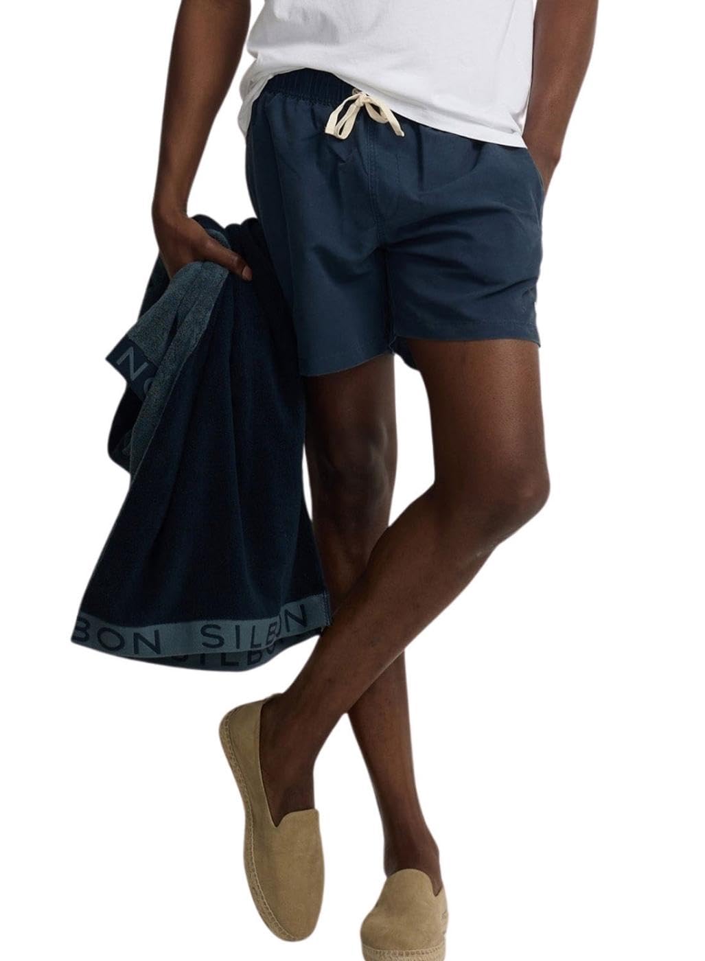 SILBON Plain Swimsuit, Navy, XXL/3XL