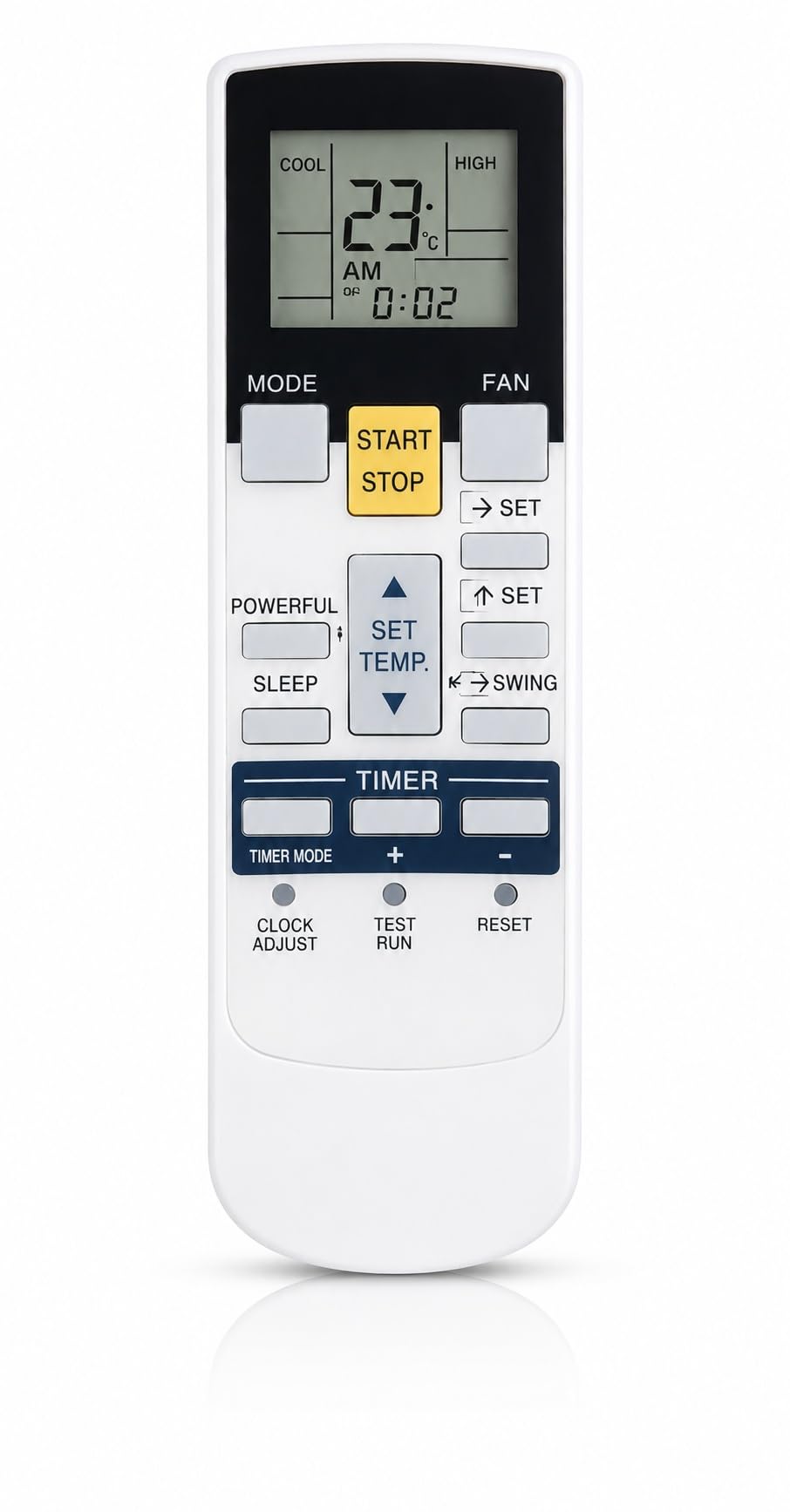 AC Remote Control Compatible with O General Split Air Conditioner AR-RAJ1E for 1 Ton 1.5 Ton 2 Ton AC with LCD Display and Timer Function White RE 107A-image-17