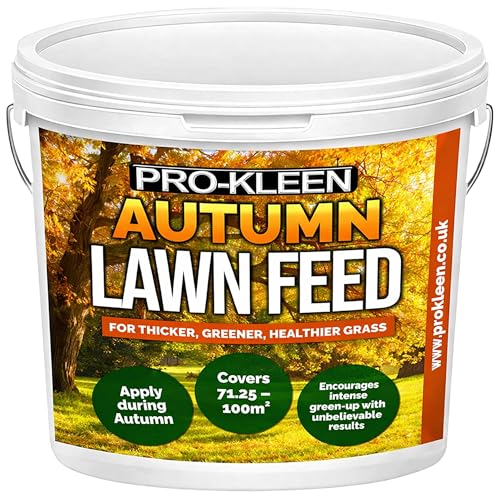 Pro-Kleen Autumn Lawn Feed Fertiliser 2.5kg NPK 10-5-10 + 2MgO Covers up to 100m2- Encourages Grass Green Up & Prevents Lawn Disease - Lasts up to 6 Weeks