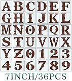 Letter Stencils 7 Inch - Alphabet Stencils for Painting on Wood & Wall Signs