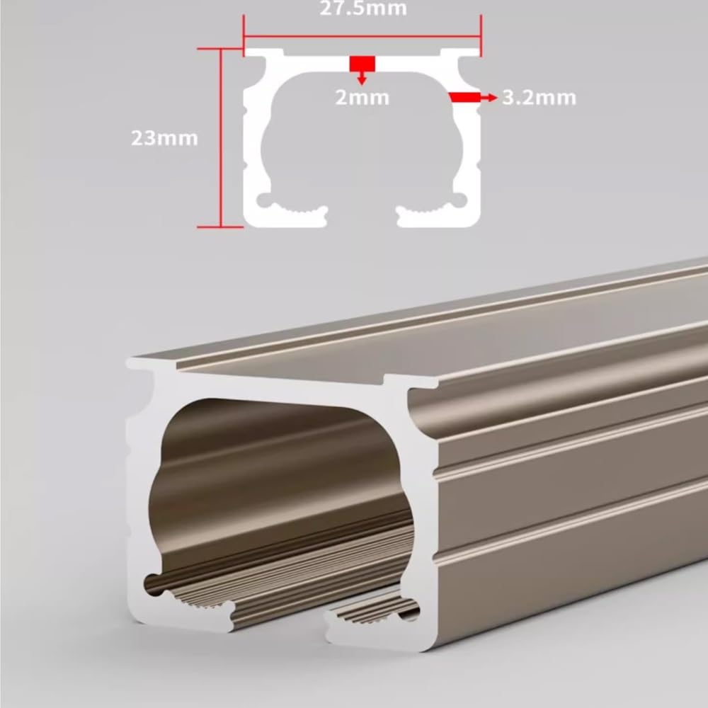 Robuste Aluminium-Vorhangschiene, 120–300 cm, geräuschlose Deckenstange mit leichtgängigem Gleitsystem, perfekt für schwere Vorhänge, ideal für Wohnzimmer und 500 cm lange Decken