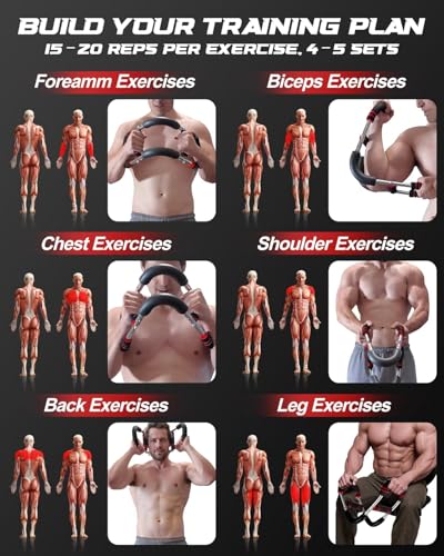 Chest Exerciser for Men, 70-110lbs Adjustable Twister Arm Trainer, Exercise Equipment for Home Use, Portable Home Gym Equipment