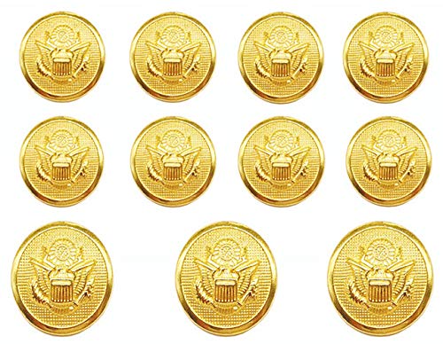 YCEE 11 Pieces Gold Metal Blazer Button Set - Eagle Badge - for Blazer, Suits, Sport Coat, Uniform, Jacket (Gold)