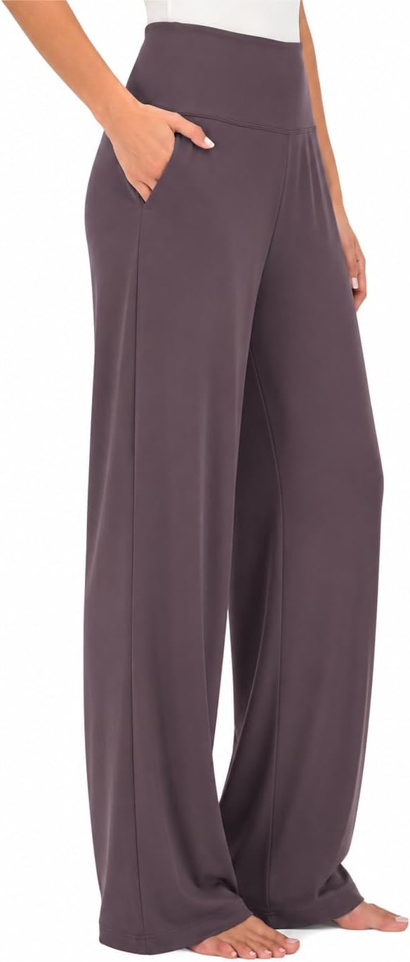 Harmony & Balance Palazzo Pants for Women, High Waisted Wide Leg Yoga Pants with Pockets, Buttery Soft Lounge Pants