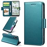 Ugazuisi Arrows We2 F-52E ケース手帳型 Arrows We2 ケース F-52E カバー アローズ F-52E 手帳型ケース arrows we2 携帯カバー f52e 手帳 スマホケース 携帯ケース スマホカバー 高級レザー 財布型 カード収納 RFIDカード類信号盗難防止 サイドマグネット 耐衝撃 スタンド機能 (Arrows We2 F-52E 対応） ターコイズ