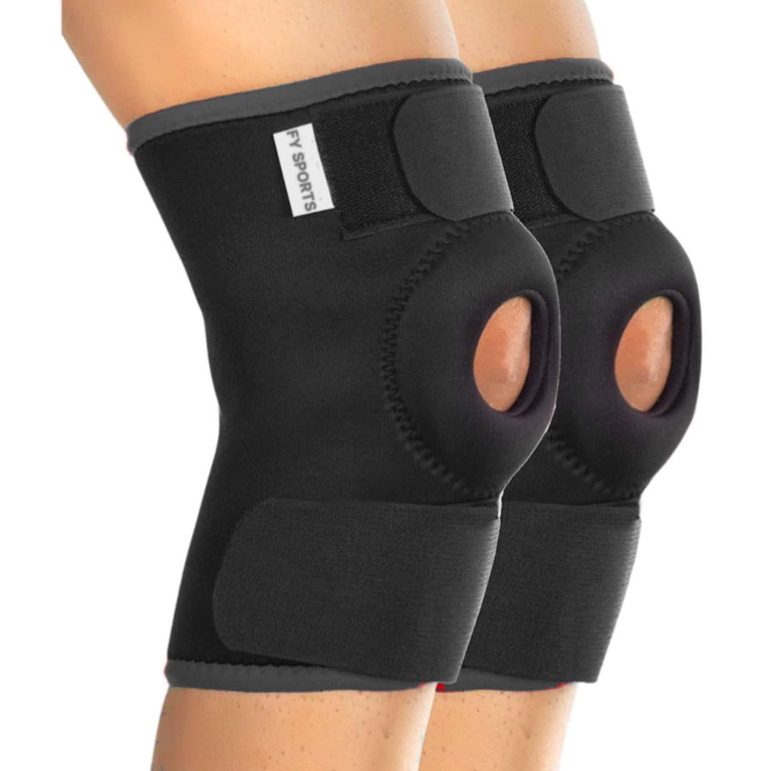 FY Sports 2 Adjustable Knee Support Patella | Knee Support for Men and Women | Knee Cap | Knee Brace | Knee Guard | Knee Cap | Knee Pain Relief | Knee Belt | Joint Pain Relief (Black) (B0D2J1FTHH) Amazon Price History, Amazon Price Tracker