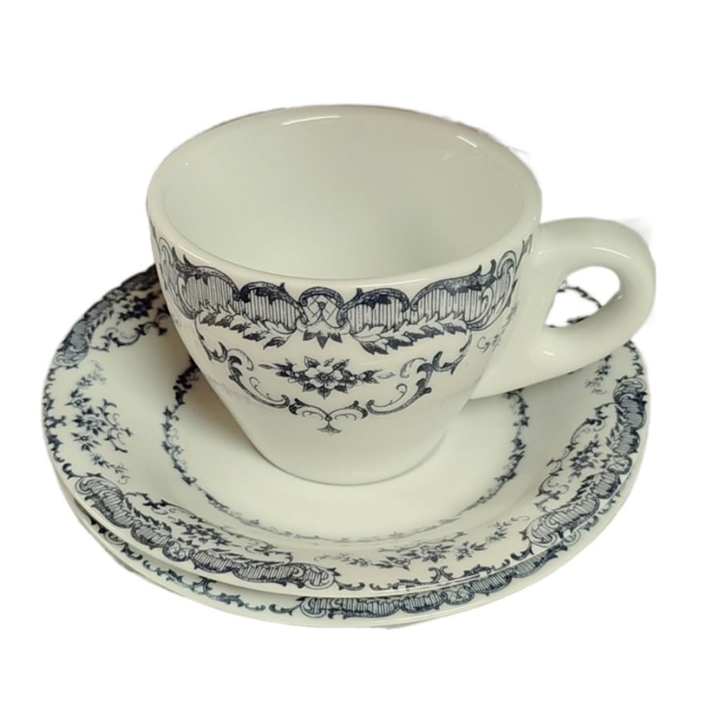 vfdaSWQQ Tea set, Retro Ceramic Cup Gift Afternoon Tea Dessert Set European Style Delicate Water(Blue)