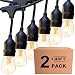 2 Pack 48ft Outdoor String Lights with 15 Sockets and Hanging Vintage Edison Bulbs - UL Listed Heavy Duty Decorative Café Patio Bistro Lights - Dimmable Bulbs Create Great Ambience in Your Backyard