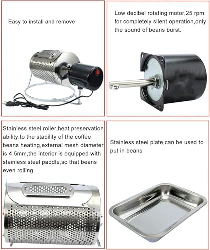 Torréfacteur de café 40W en acier inoxydable pour débutants et fruits secs - 6