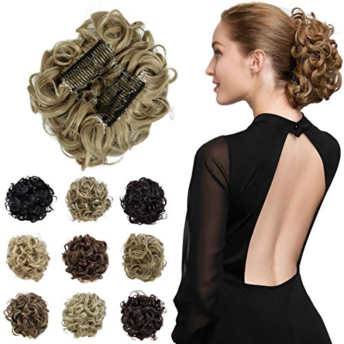Yamel Messy Curly Hair Bun Extensions Combs Clip in Bun Stretch Chignon Updo