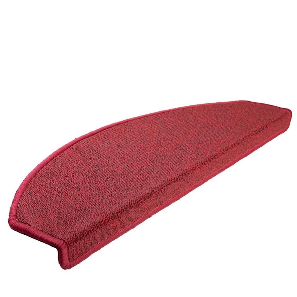 Czerwone Maty Na Schody 15 Szt. 65x24x4 cm Półokrągłe z Polipropylenu