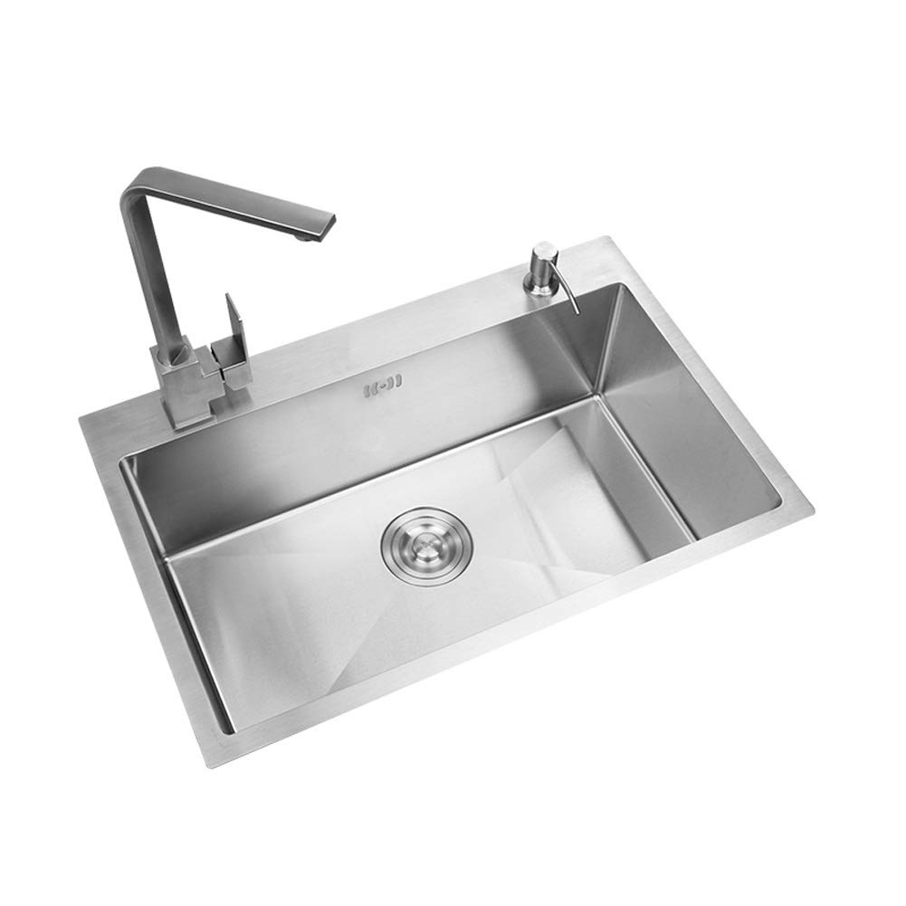 Robinet évier cuisine inox 304 épaissi 4mm avec égouttoir complet ultra résistant