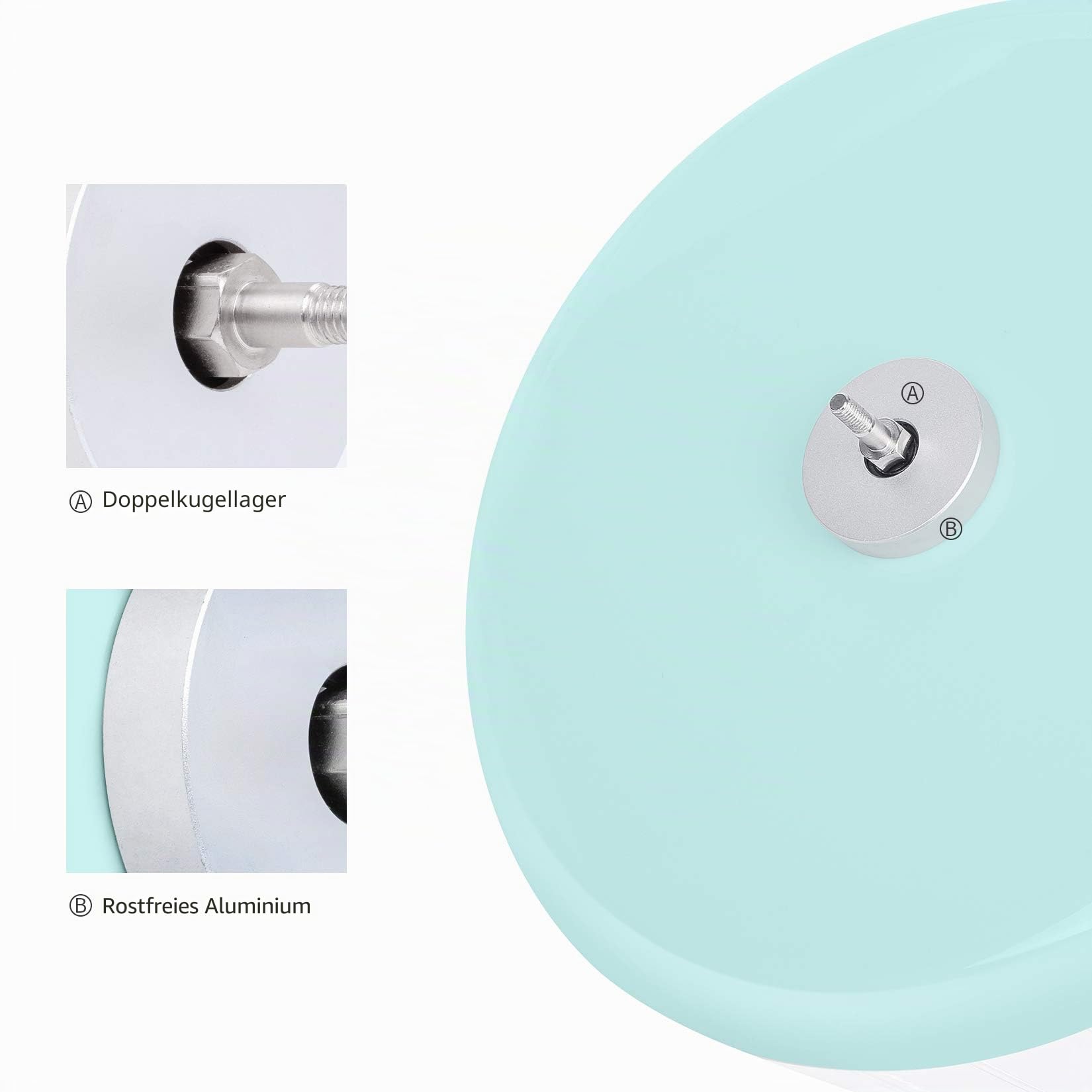 Niteangel Super-leise Hamsterräder - Leise Spinner-Hamsterräder mit verstellbarem Ständer für Zwerghamster, Gerbils, Mäuse oder andere kleine Tiere (L, Mintgrün)