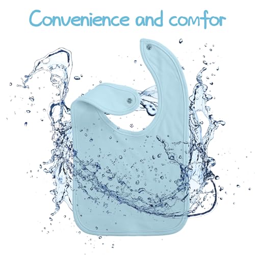 Hillban 24 Pcs Unisex Cotton Short Sleeve Bodysuits Baby Bibs Set for Baby Shower 7