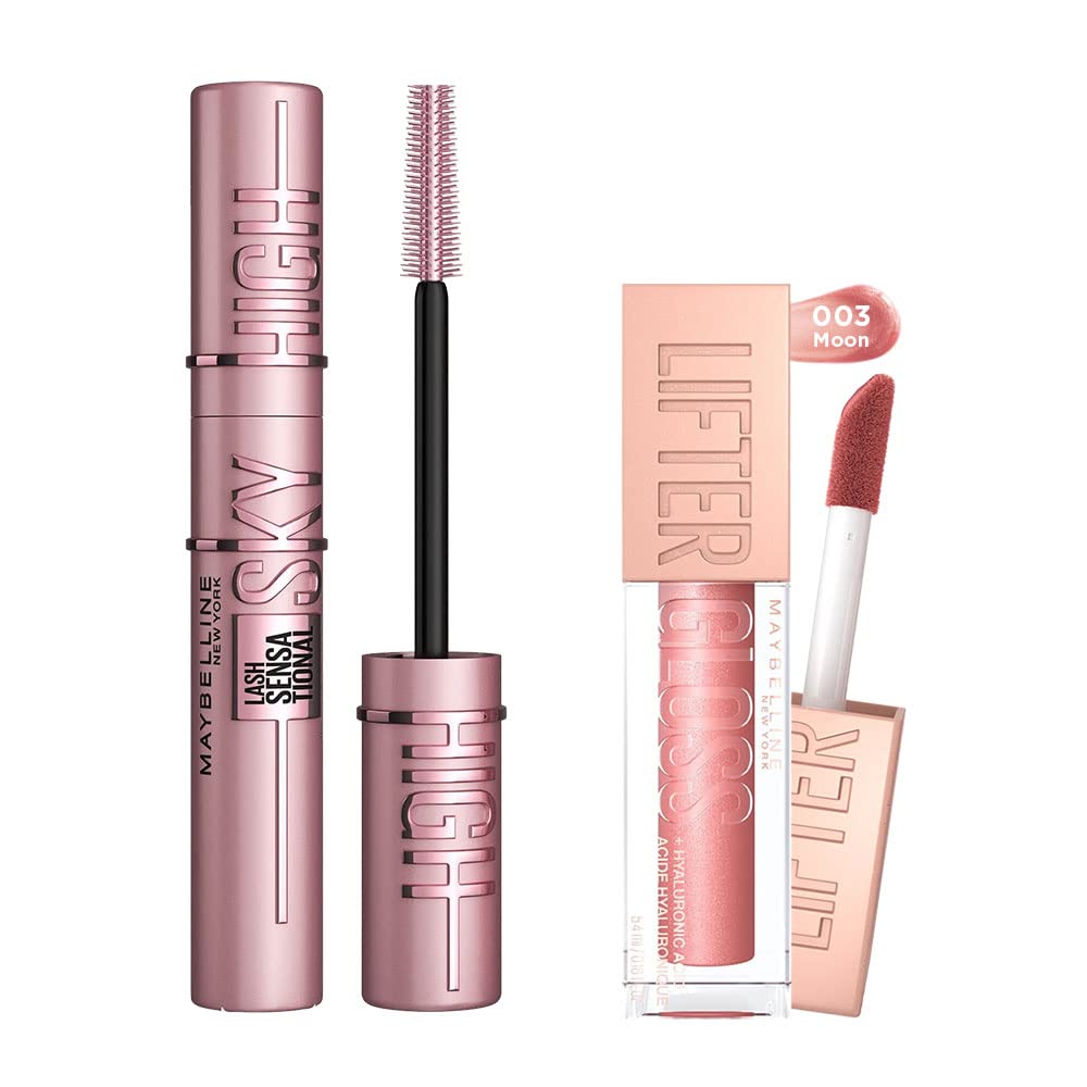 Maybelline New York Lash Sensational Sky High Maskara+ Lifter Gloss Nemlendirici Dudak Parlatıcısı- 003 Moon Makyaj Seti