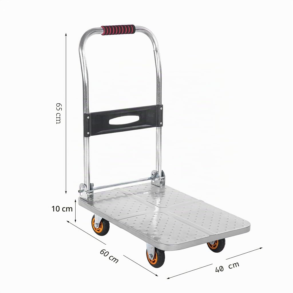 Carro con plataforma plegable para cargas pesadas con ruedas y asa, carro para transporte plegable, carro para bolsa para un fácil transporte y elevación pesada (tamaño: 60 x 40 cm)