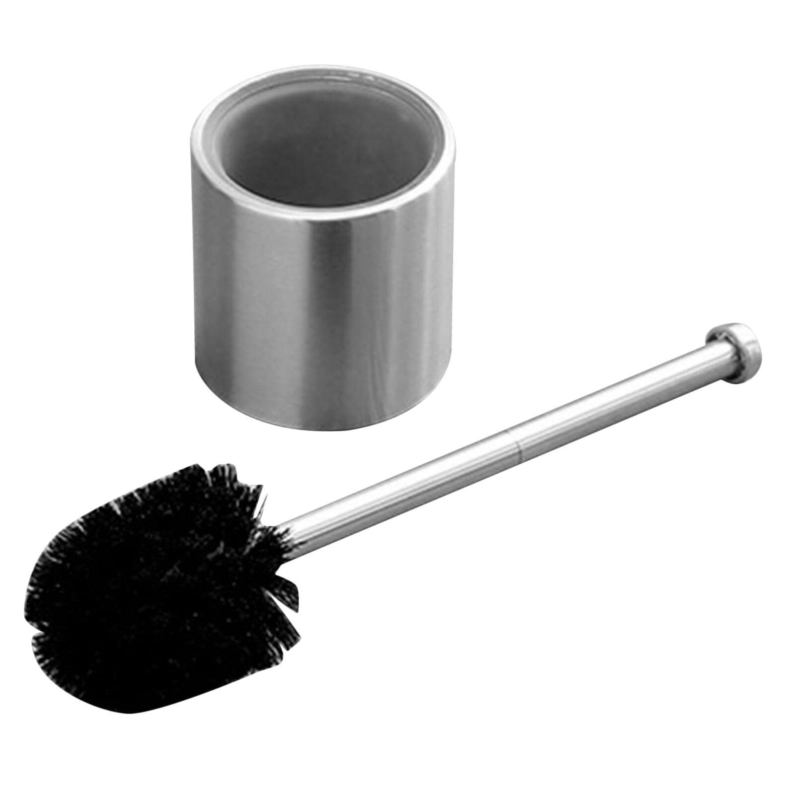 Brosse de toilette pour WC avec manche long ergonomique et support noir mat