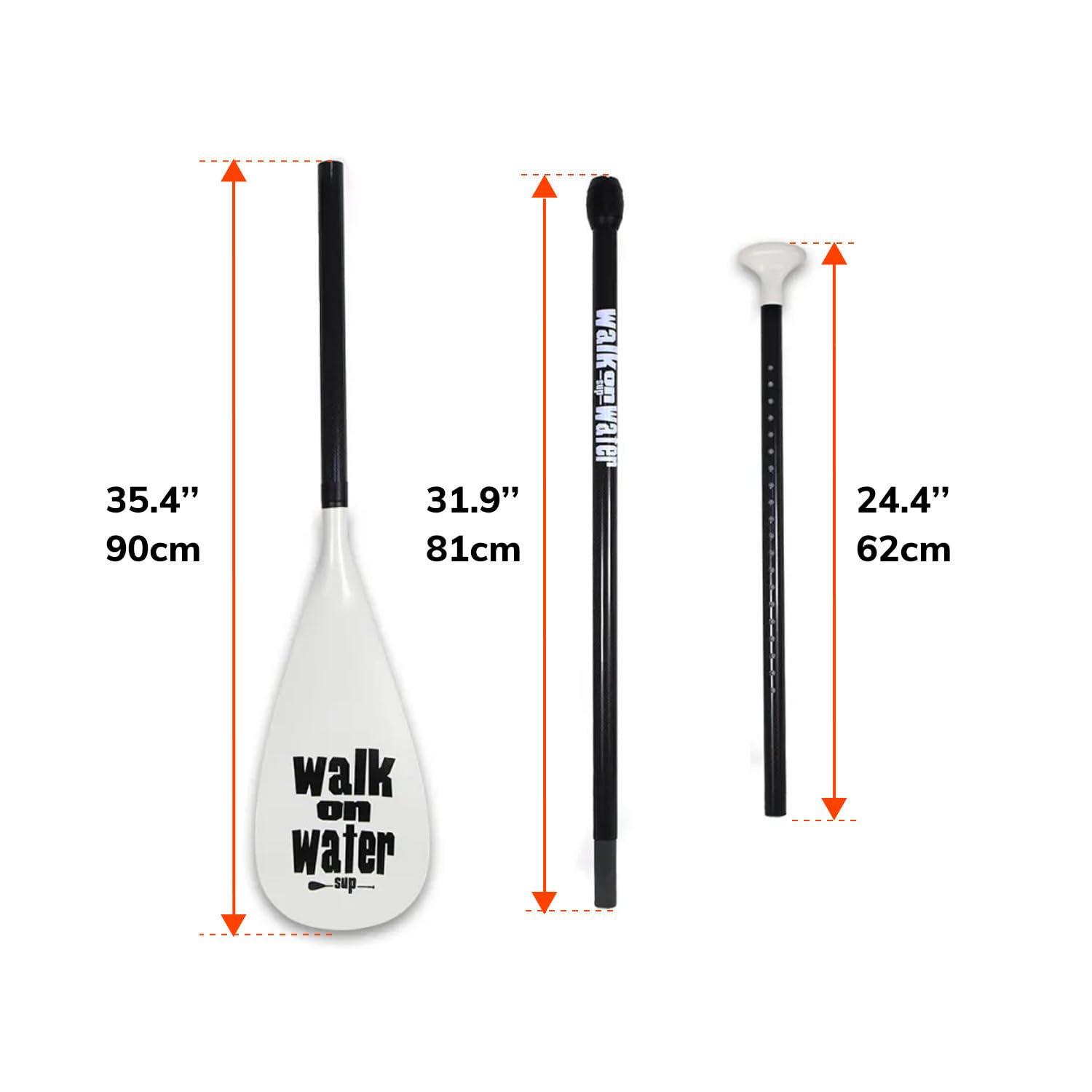 WOW Walk On Water - Pagaie Sup 70% Carbone Vario 3 Parties - Ultra Légère 920g - Réglable 170-210cm - Idéale pour Mer, Rivière et Lac - Stand Up Paddle Démontable Tout Niveau