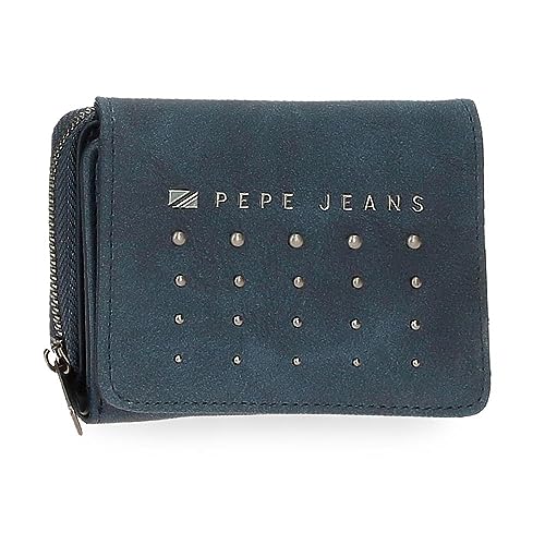 Pepe Jeans Holly Billetero con Monedero Azul 10x8x3 cms Piel sintética