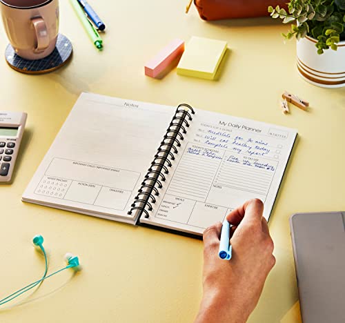 Image of Amazon Brand - Solimo Daily Planner and Organizer, To Do List, Undated Hard Bound Planner, Laminated Covers, 150 Pages (Get It Done, Blue)