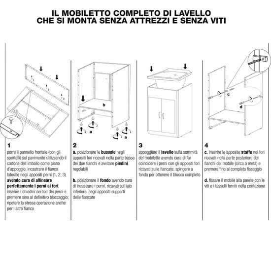 Bagno Italia Lavatoio 60×60 cm per esterno 2 ante bianco pilozza con asse lavapanni