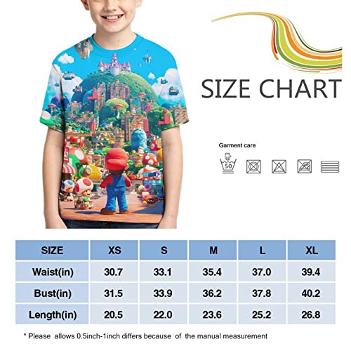 Fnasfia XIAYUANTDX-536550094-BLACK-31 Super Cute Bros Youth Cartoon T-Shirt Kids Crewneck Short Sleeve Novelty Tops Tee thumb #3