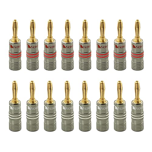 Nakamichi ɂ̃V[Y 24K bLxEbh - oiivOXs[J[RlN^ (4mm R^NgA12-18 AWGA̐íAHi-Fi JуAvւ̏_ȐڑP[uɍœKł) (16  (8 yA), 