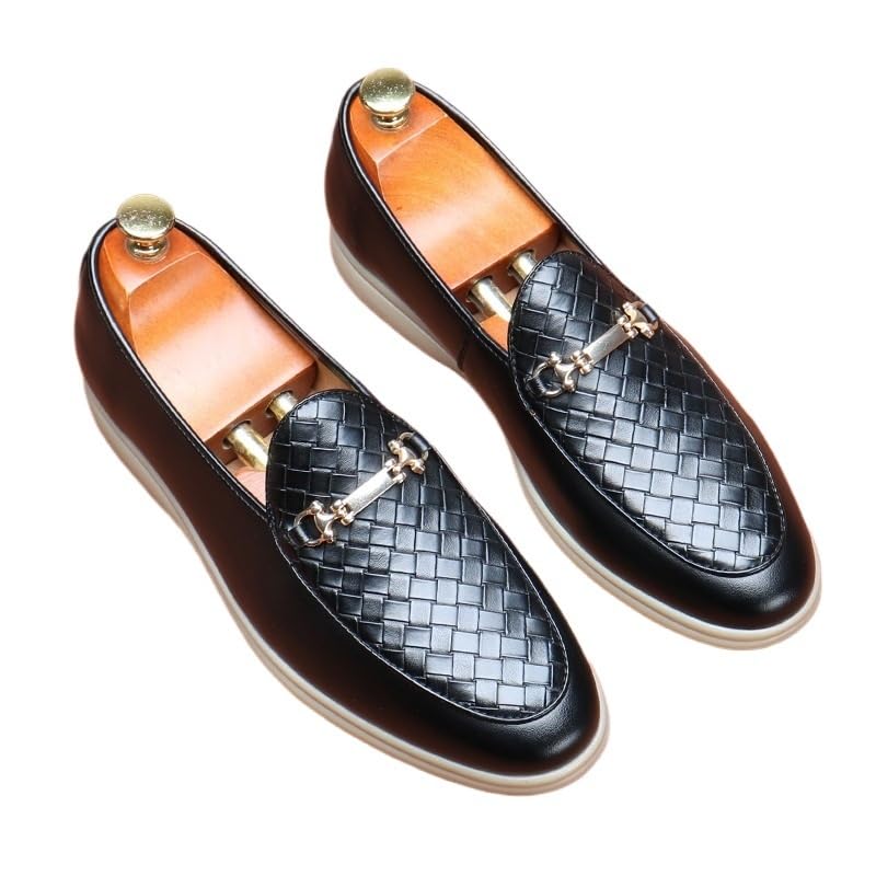 Slip-on Loafers Square Toe Slip-on Date Genuine Leather Cushioned Insole Mens Breathable Driving