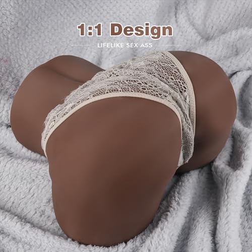 Image of Sex Doll Male Masturbator with Anal Vagina Sex Stroker Realistic Big Butt Brown Sex Dolls Pocket Pussy Ass Masturbator Lifelike Sex Toys for Men Masturbation Adult Toys for Men's Sex Orgasm