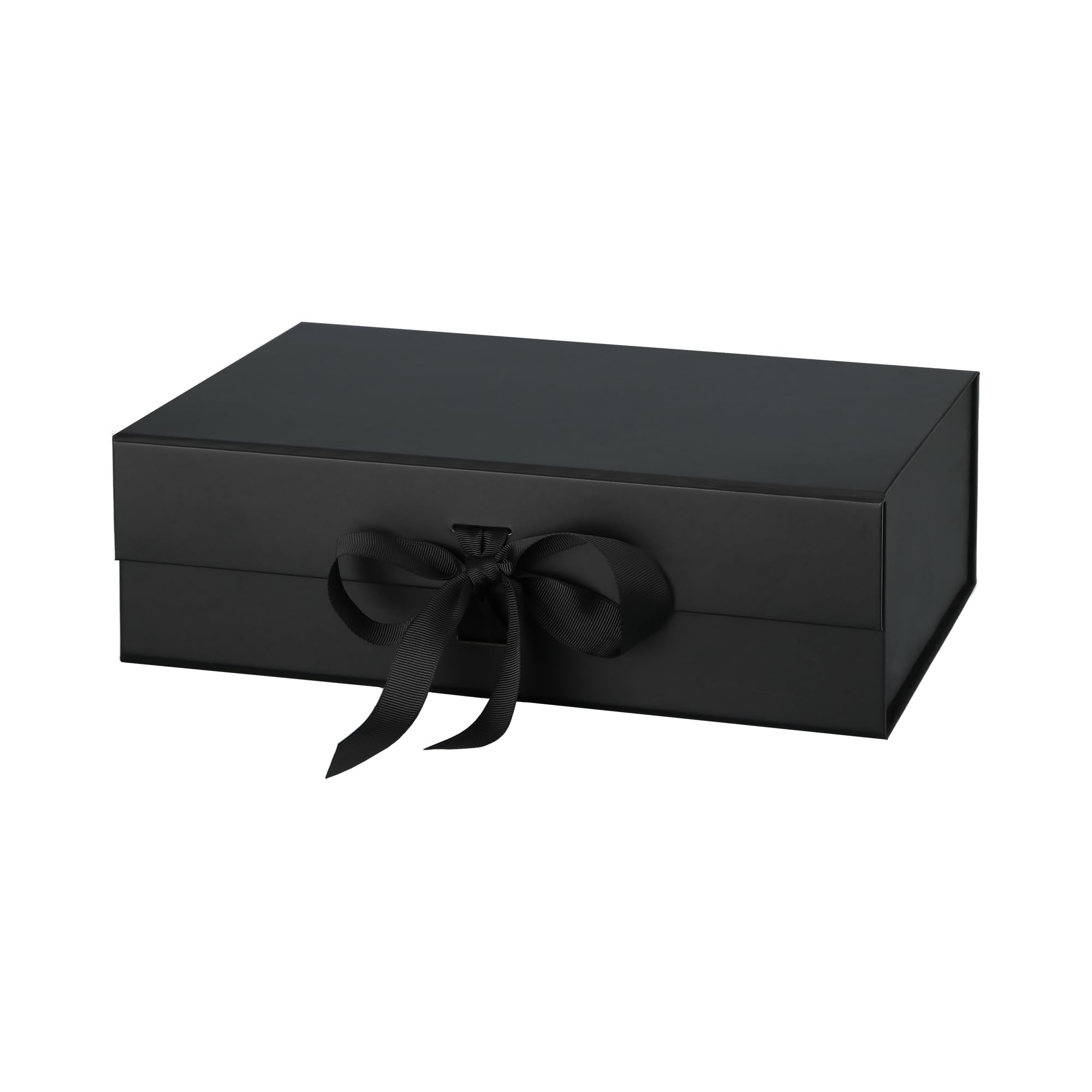KGVZPT 10.5"x7.5"x3" Medium Black Magnetic Gift Box with Lid Ribbon | Gift Boxes with Lids for Presents,Groomsman Proposal Boxes for Corporate Birthday Gifts,Wedding Graduation Wrap-image-36