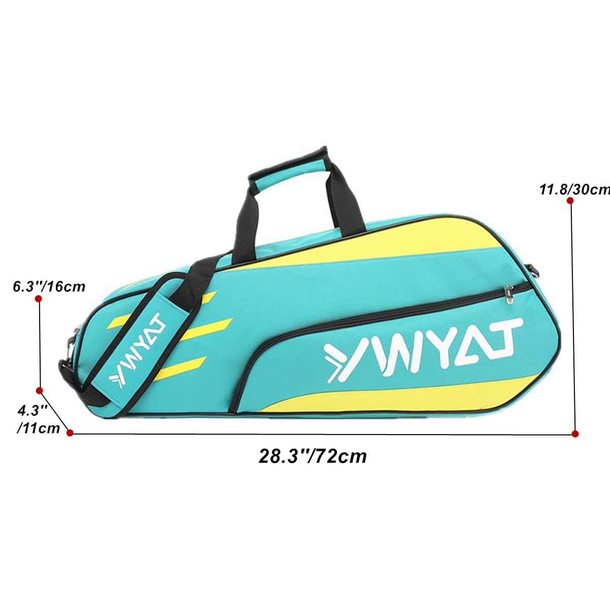 3 Sac De Raquette De Tennis avec BandoulièRe RéGlable Et DéTachable, Sac De Raquette ImperméAble, LéGer Et Spacieux pour Le Tennis Et Le Badminton