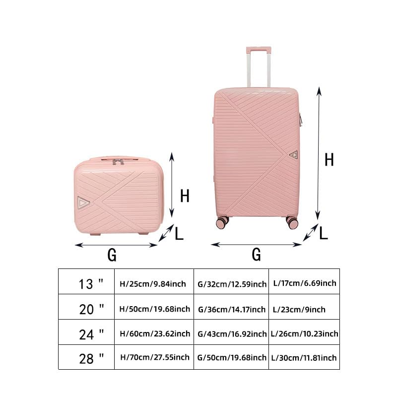 4 Piece Family Luggage Set, Lightweight Luggage with Spinner Wheels, Liggage Large Suitcase, Durable and Sturdy (Green, 13in+20in+24in+28in)2