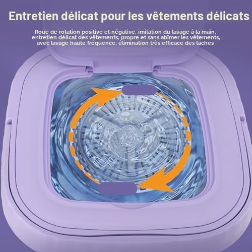 Bewinner Machine à Laver Portable, Mini Laveuse Haute capacité 11 L, Machine à Laver Pliable avec Tuyau de Drainage pour Appartement, Blanchisserie, Camping, Camping-Car, Voyage, (Prise