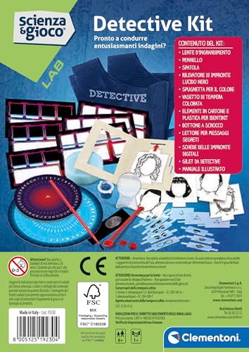Clementoni Lab Expériences Science Laboratoire Détective Kit Détection d'Empreintes Numériques Jeu Scientifique en Italien Fabriqué en Italie 19230 - vue 4