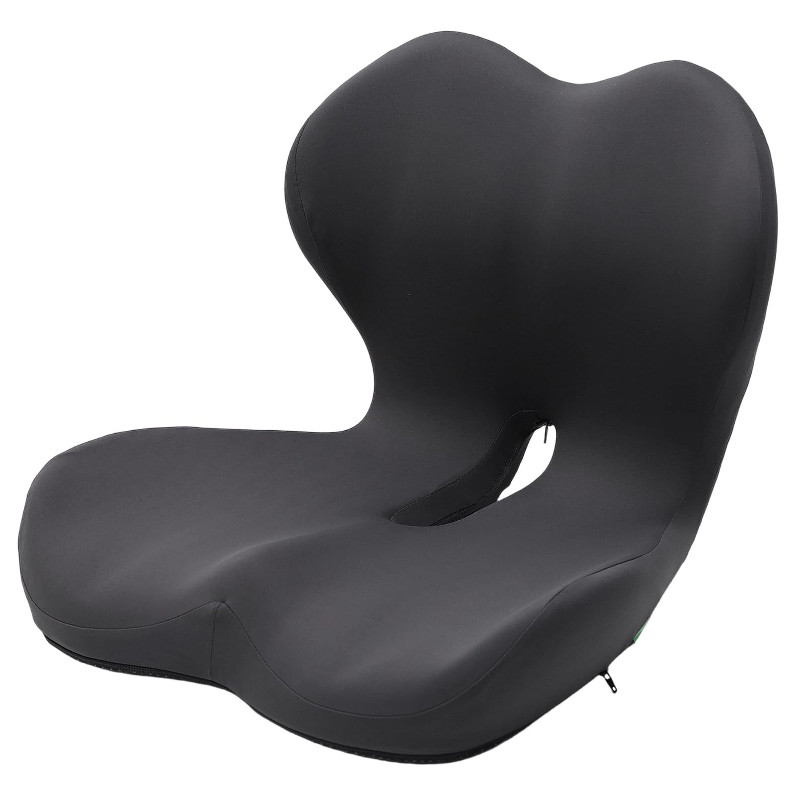 Esenlong Cuscino per schienale e seduta, cuscino integrato a forma di L, supporto lombare in memoria, design integrato per sedia da auto e ufficio, design ergonomico di protezione del coccige (grigio