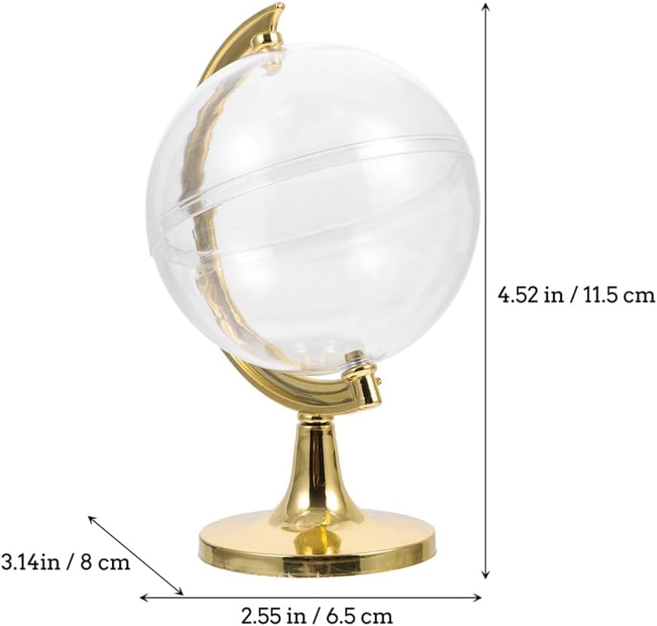 Ciieeo Earth Shaped Candy Boxes 4.53 Inch Clear Globe Party Favor Containers Wedding Cases Small Item Storage